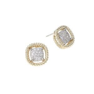 Gold & Pave Crystal Earringss